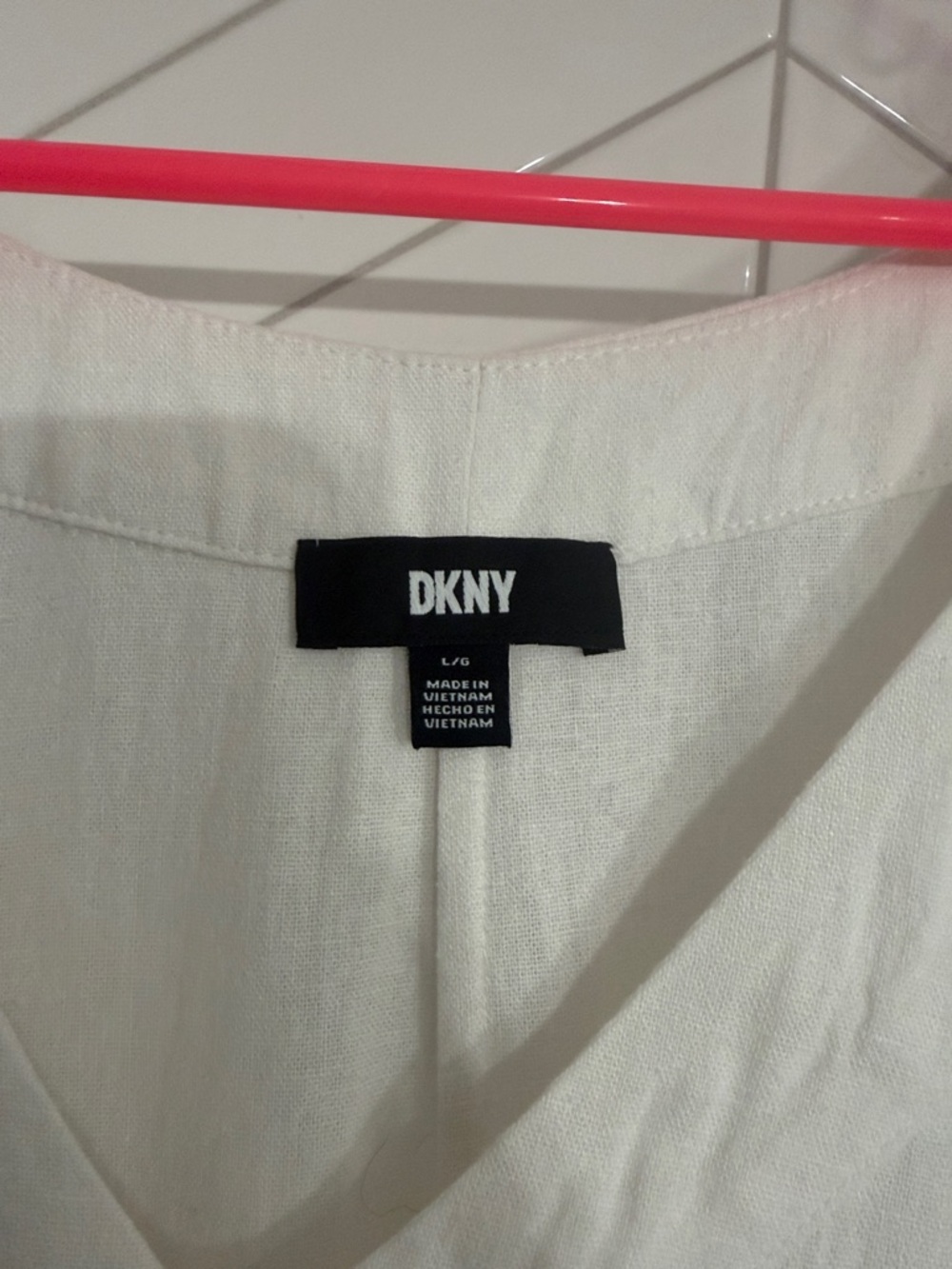 DKNY White Linen Sleeveless Midi Dress Large - Picture 2 of 5
